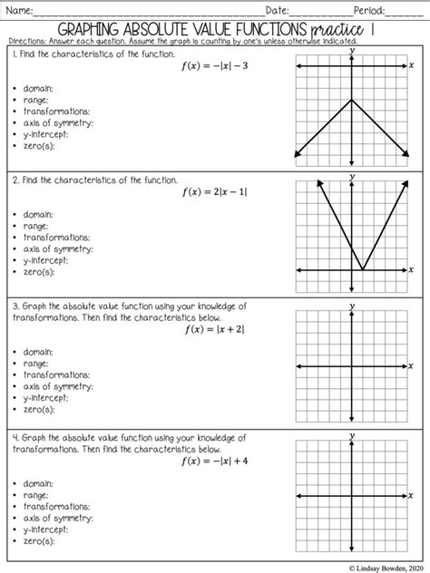 absolute value transformations worksheet